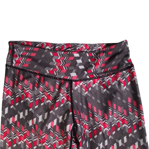 LA Gear Yoga Capri Pants, Ladies Size Medium, Pink/Gray Geometric Pattern - Picture 4 of 5